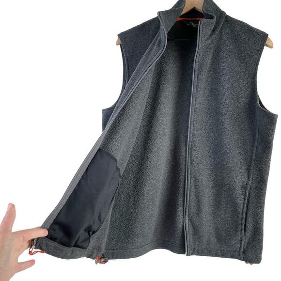 Woolrich Fleece Vest Full Zip Pockets in Heather Charcoal Grey, Size Medium - Picture 6 of 10